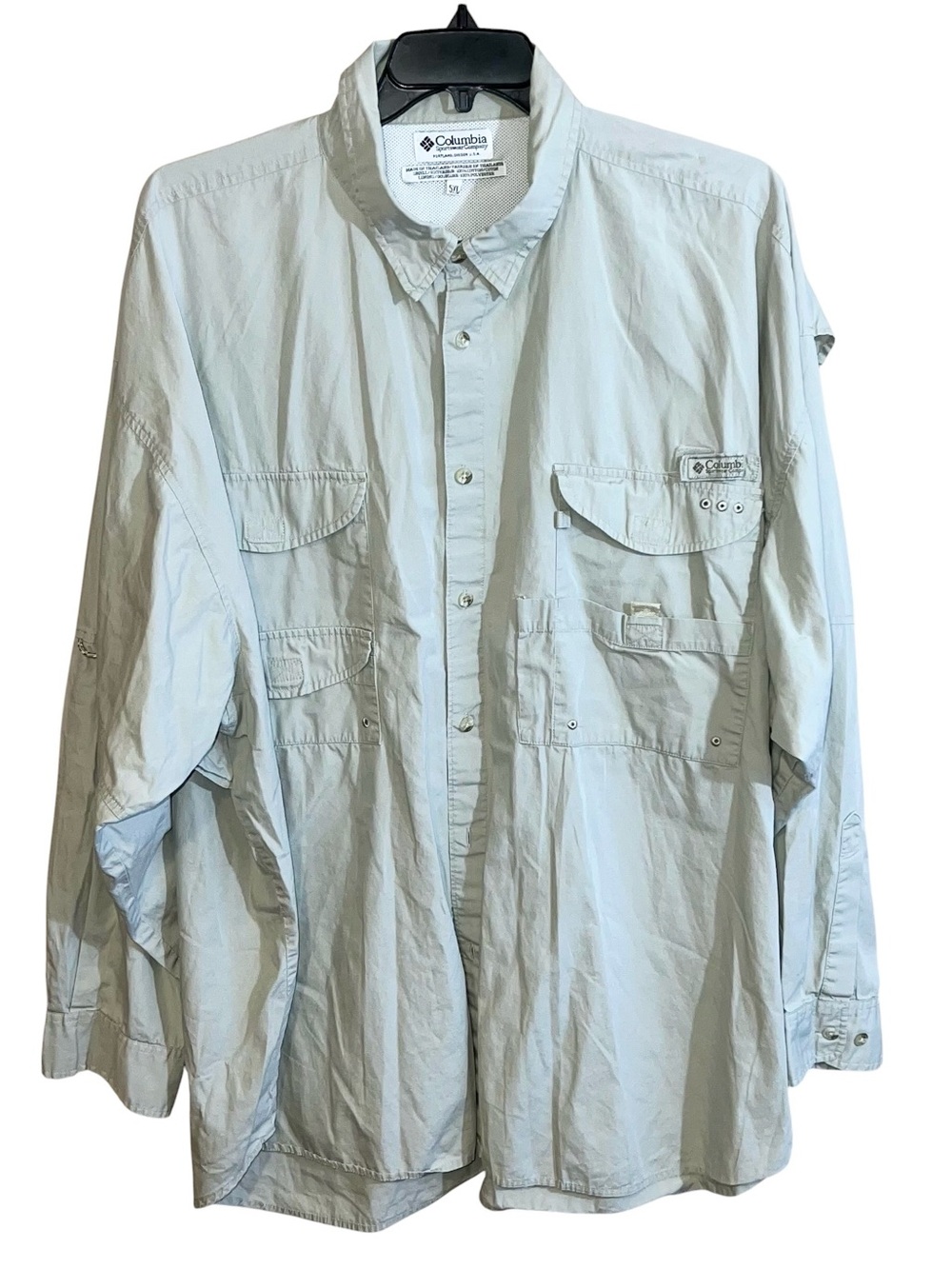 Columbia PFG Performance Fishing Gear Long Sleeve Button Front Shirt Men’s 5XL